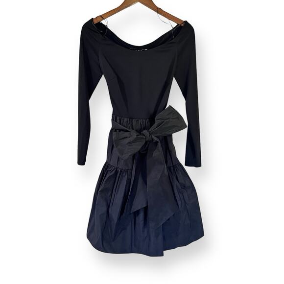 NWT Lauren Ralph Lauren Off Shoulder Dress Size 6 Taffeta Tiered Skirt Bow Belt - Picture 4 of 11
